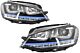 Farovi 3D LED DRL za VW Golf 7 VII (2012-2017) Blue GTE Look LED FLOWING Dynamic Sequential Turn Light