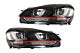 Farovi za VW Golf 6 VI (2008-2012) Golf 7 3D LED DRL U-look LED Flowing Žmigavci Red Stripe GTI